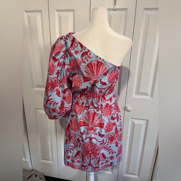 Cara Cara Danielle Dress Cherry One Shoulder Size 6 - Picture 3 of 4